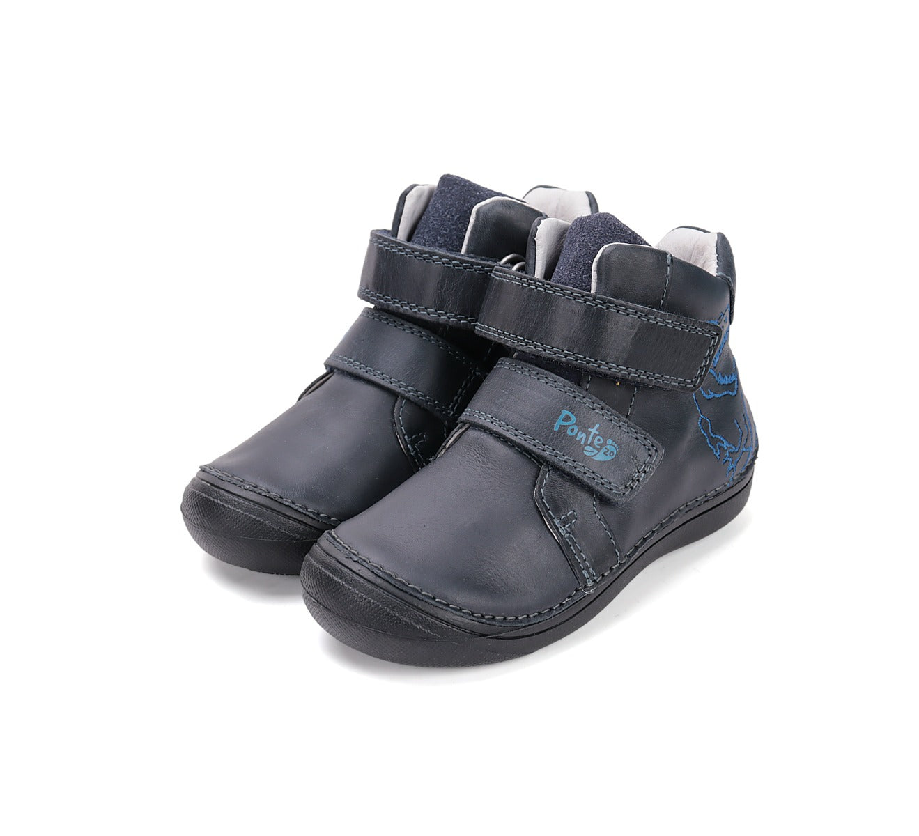 D.D.Step ghete baieti Ponte20 supinati 24-29 Royal Blue cu dino