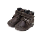 D.D.Step ghete baieti Primii pasi imblanite fluorescenti 19-24 Chocolate cu bufnita