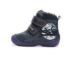 D.D.Step ghete baieti Primii pasi imblanite fluorescenti 19-24 Royal Blue cu bufnita