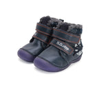 D.D.Step ghete baieti Primii pasi imblanite fluorescenti 19-24 Royal Blue cu bufnita