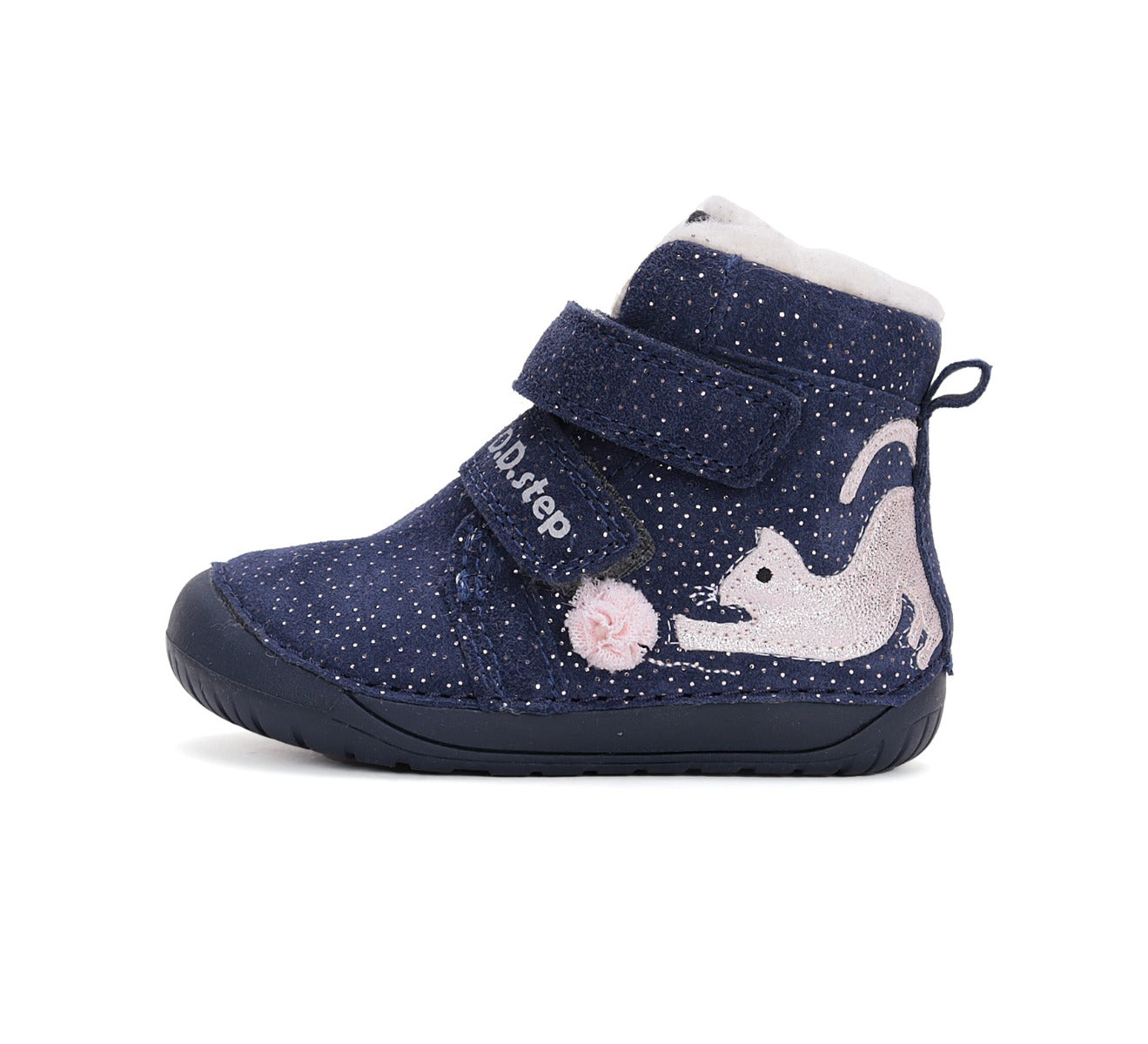D.D.Step ghete fete Barefoot imblanite 20-25 Bermuda Blue cu pisica