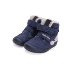 D.D.Step ghete fete Barefoot imblanite 20-25 Bermuda Blue cu pisica