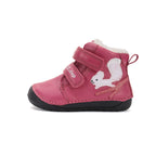 D.D.Step ghete fete Barefoot imblanite 20-25 Dark Pink cu veverita