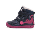 D.D.Step ghete fete Barefoot imblanite 20-25 Royal Blue cu pisica