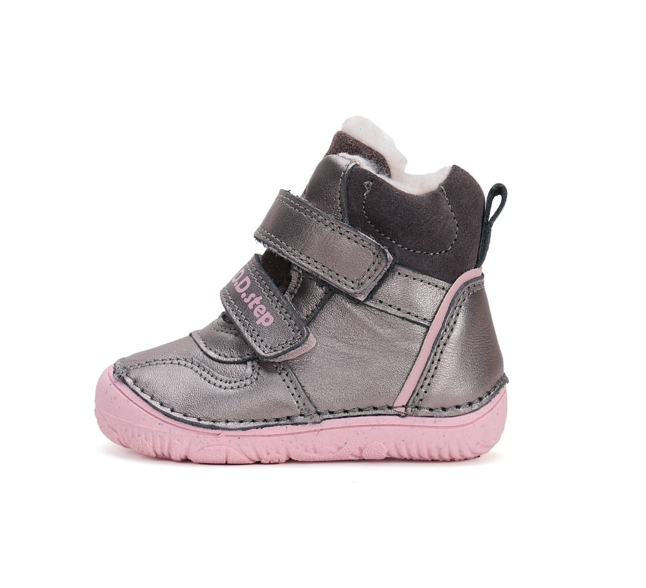 D.D.Step ghete fete Barefoot imblanite 26-31 Bronze cu roz