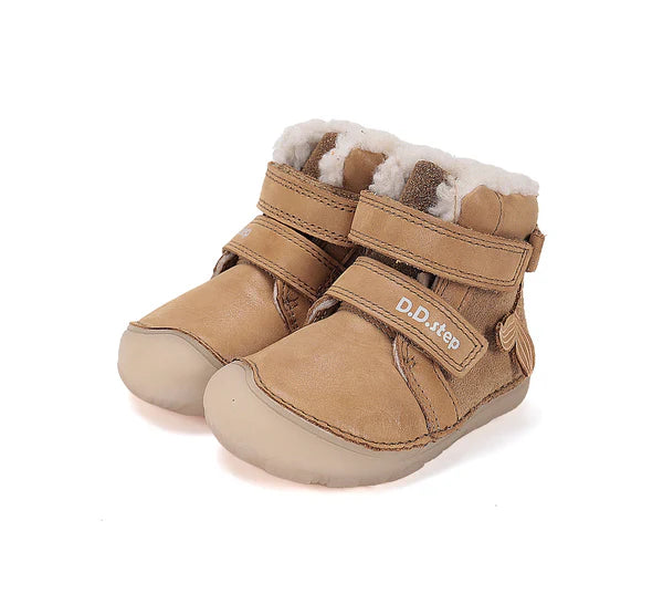 D.D.Step ghete fete Barefoot imblanite cu talpa fluorescenta 20-25 Chocolate Imagine principală a produsului