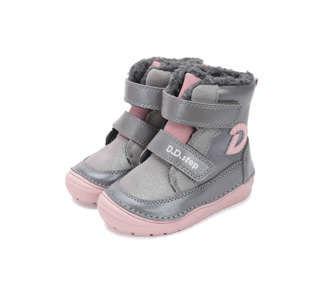 D.D.Step ghete fete imblanite 20-25 Dark Grey cu D Imagine principală a produsului