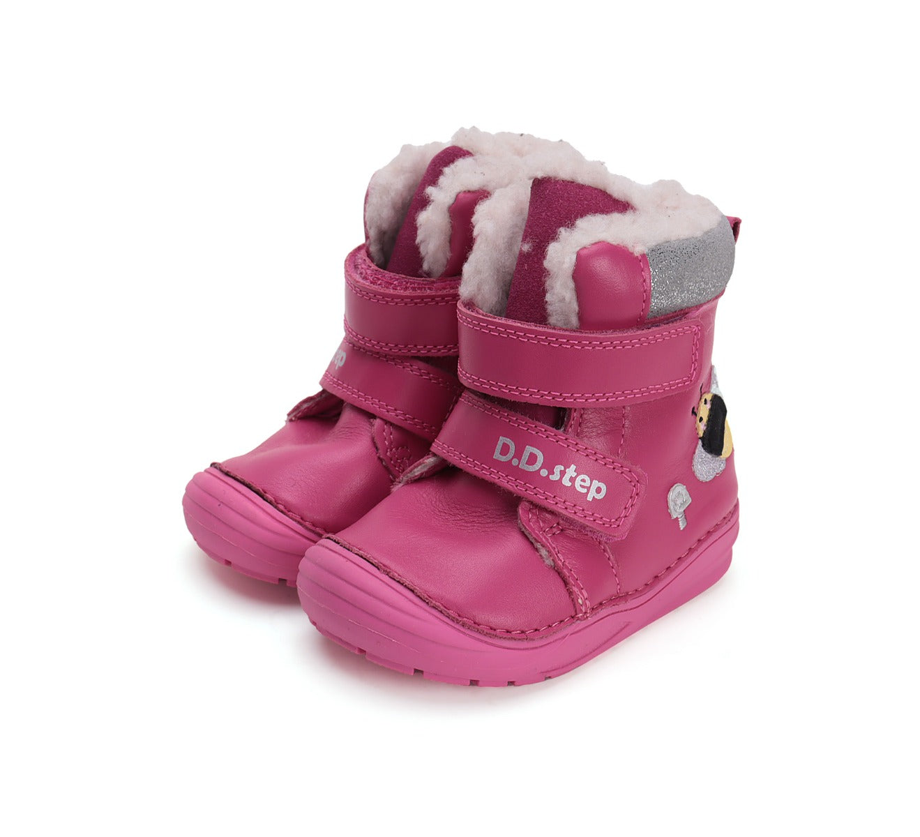 D.D.Step ghete fete imblanite 20-25 Dark Pink cu albinuta Imagine principală a produsului