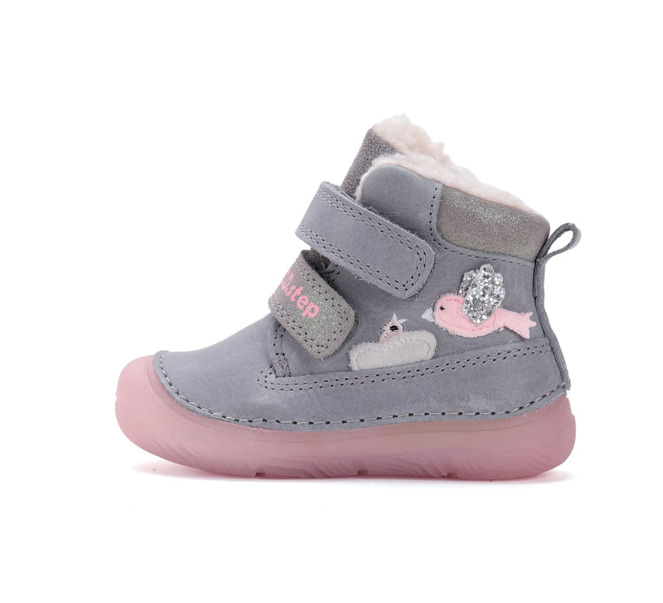 D.D.Step ghete fete imblanite 20-25 Grey cu pasarele