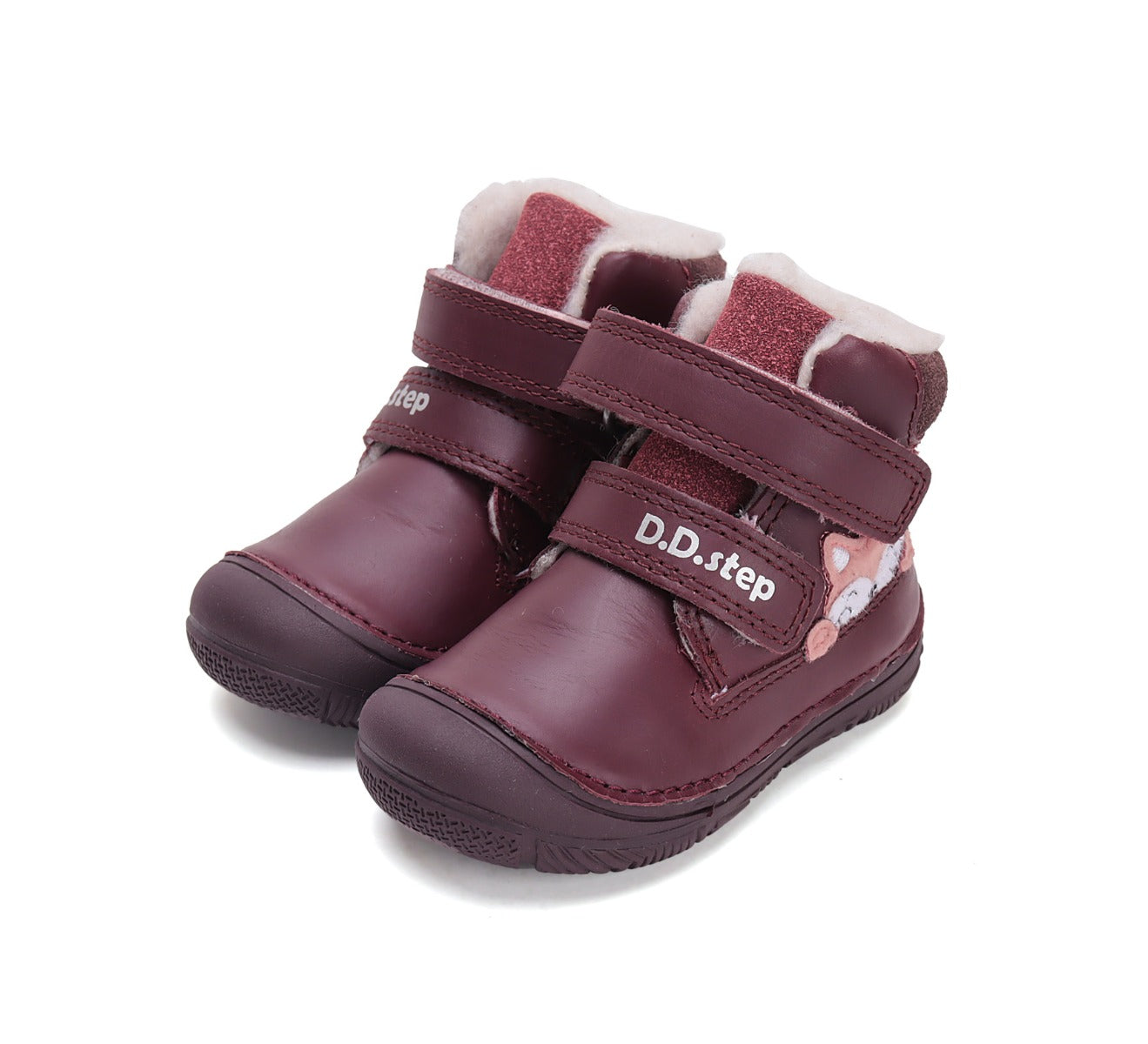 D.D.Step ghete fete imblanite 26-31 Raspberry cu vulpe Imagine principală a produsului