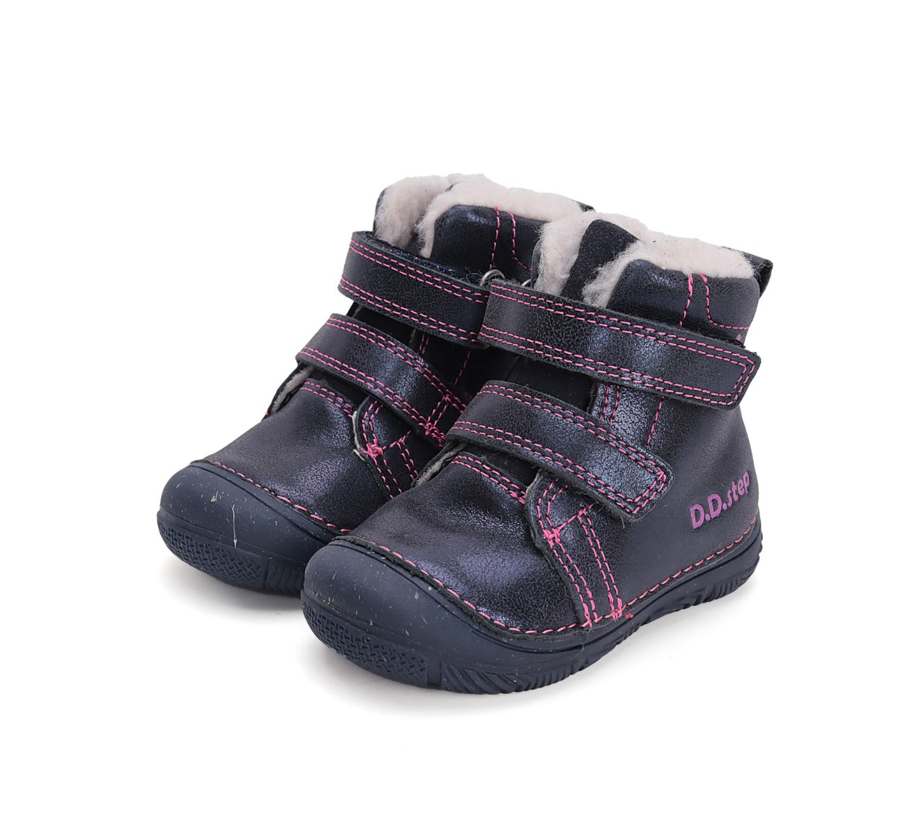 D.D.Step ghete fete imblanite 26-31 Royal Blue cu roz