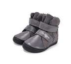 D.D.Step ghete fete imblanite 26-31 Dark Grey cu frunza