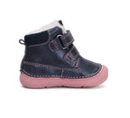 D.D.Step ghete fete imblanite 26-31 Royal Blue cu vulpe