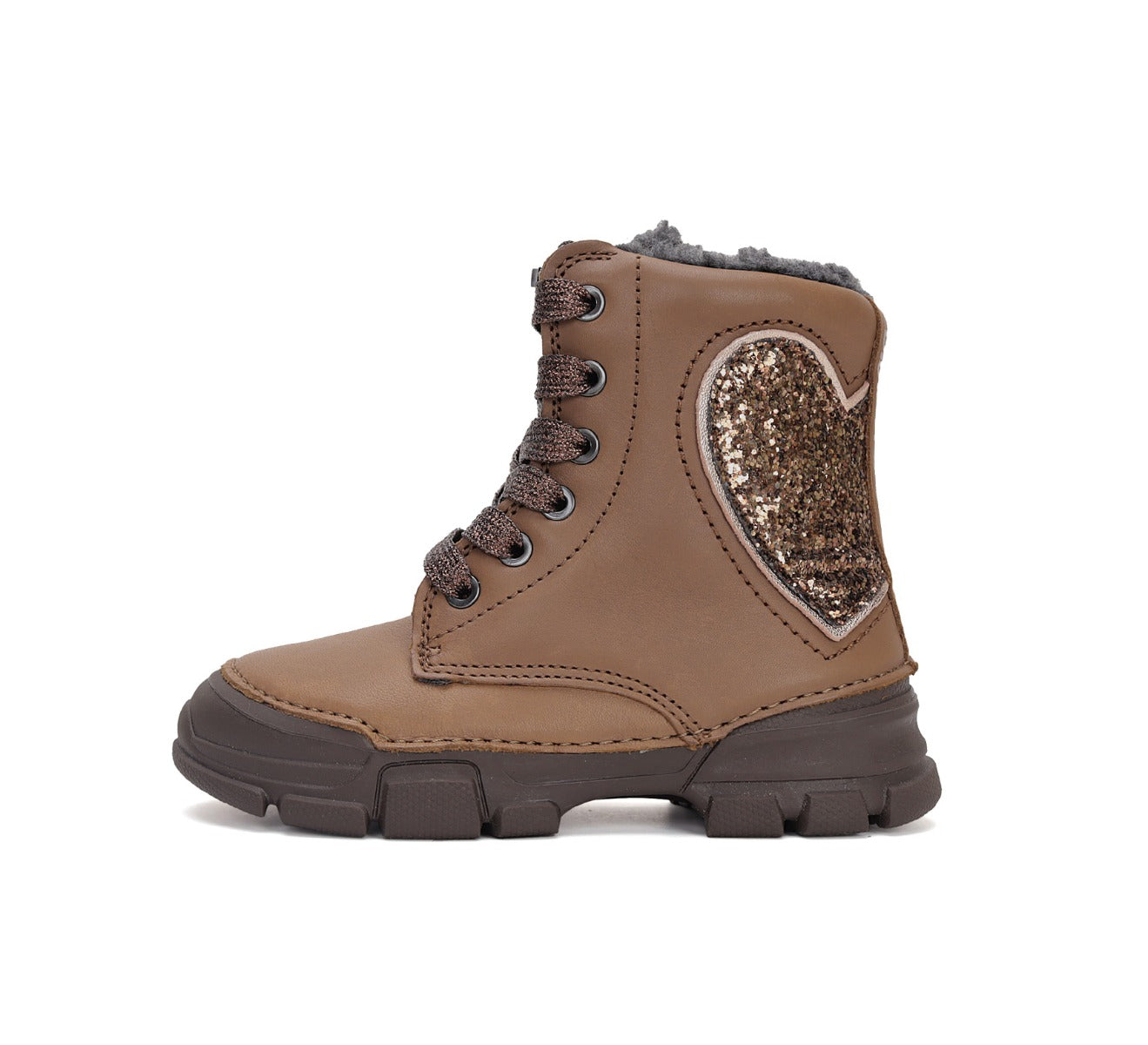 D.D.Step ghete fete imblanite 31-36 Chocolate cu inimioara