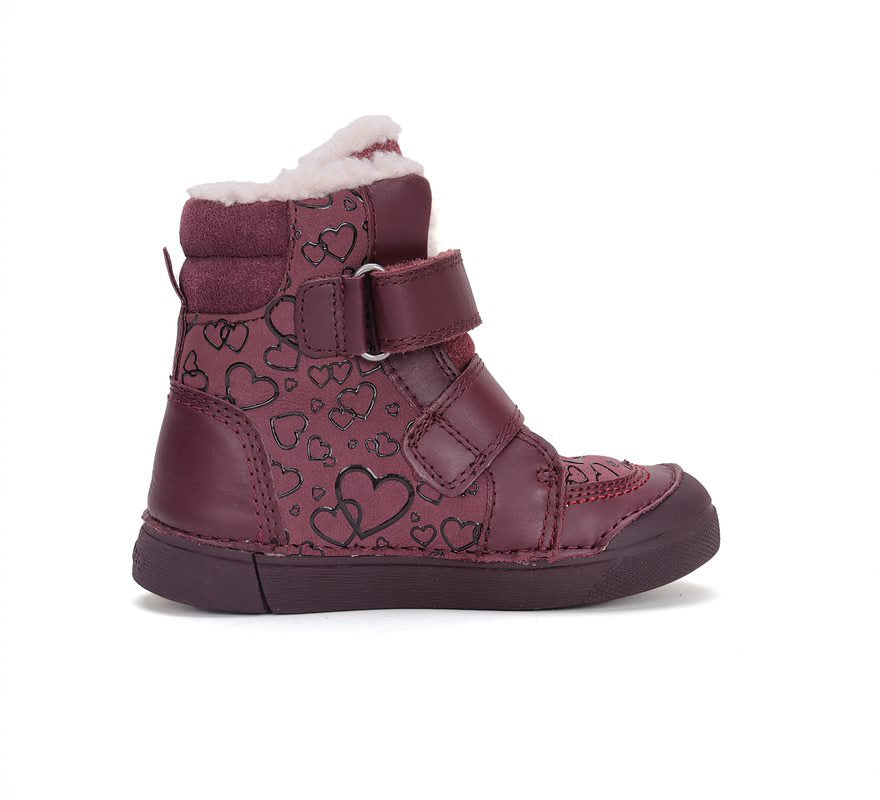 D.D.Step ghete fete imblanite 31-36 Raspberry cu inimioare