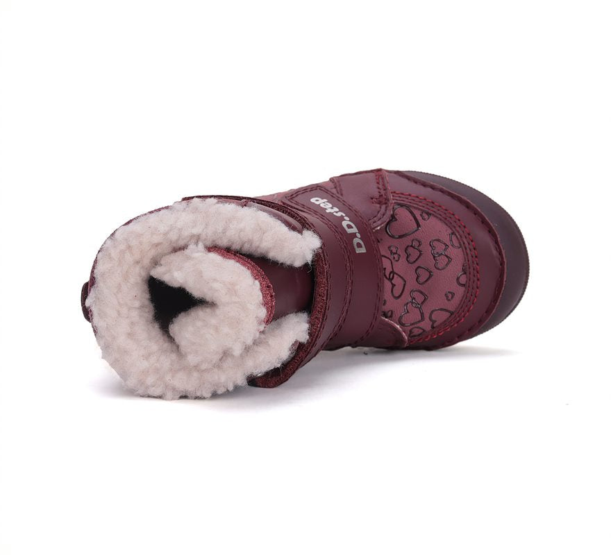 D.D.Step ghete fete imblanite 31-36 Raspberry cu inimioare