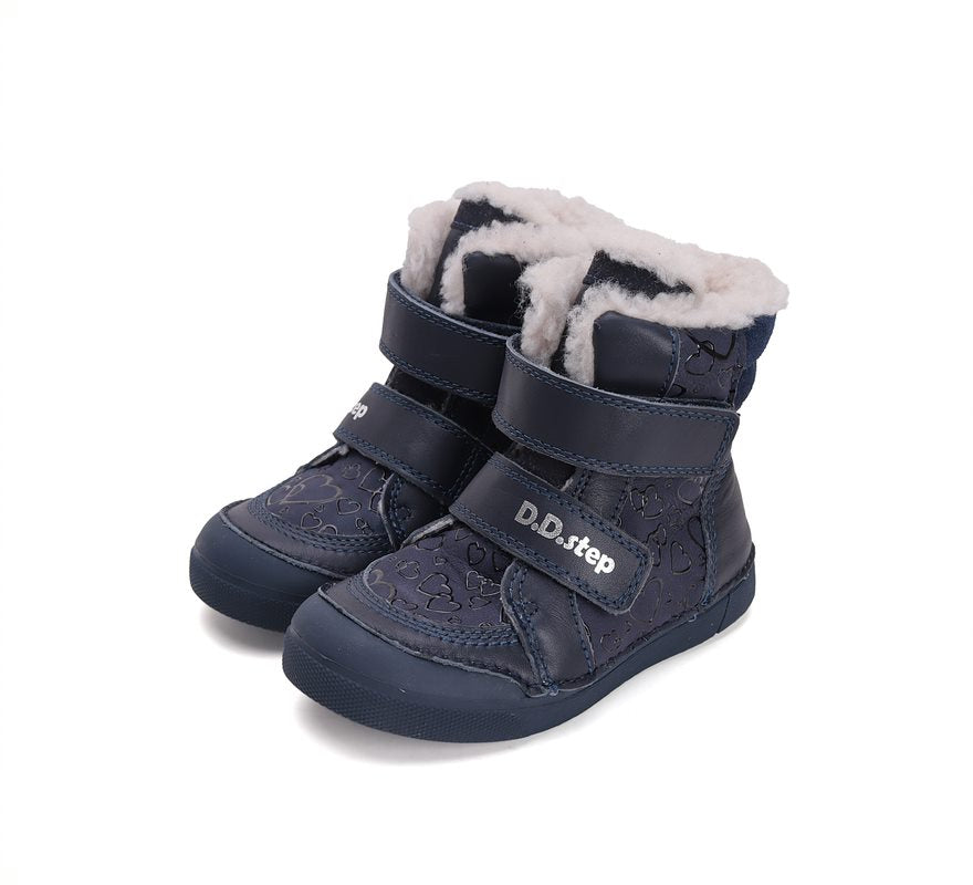 D.D.Step ghete fete imblanite 25-30 Royal Blue cu inimioare