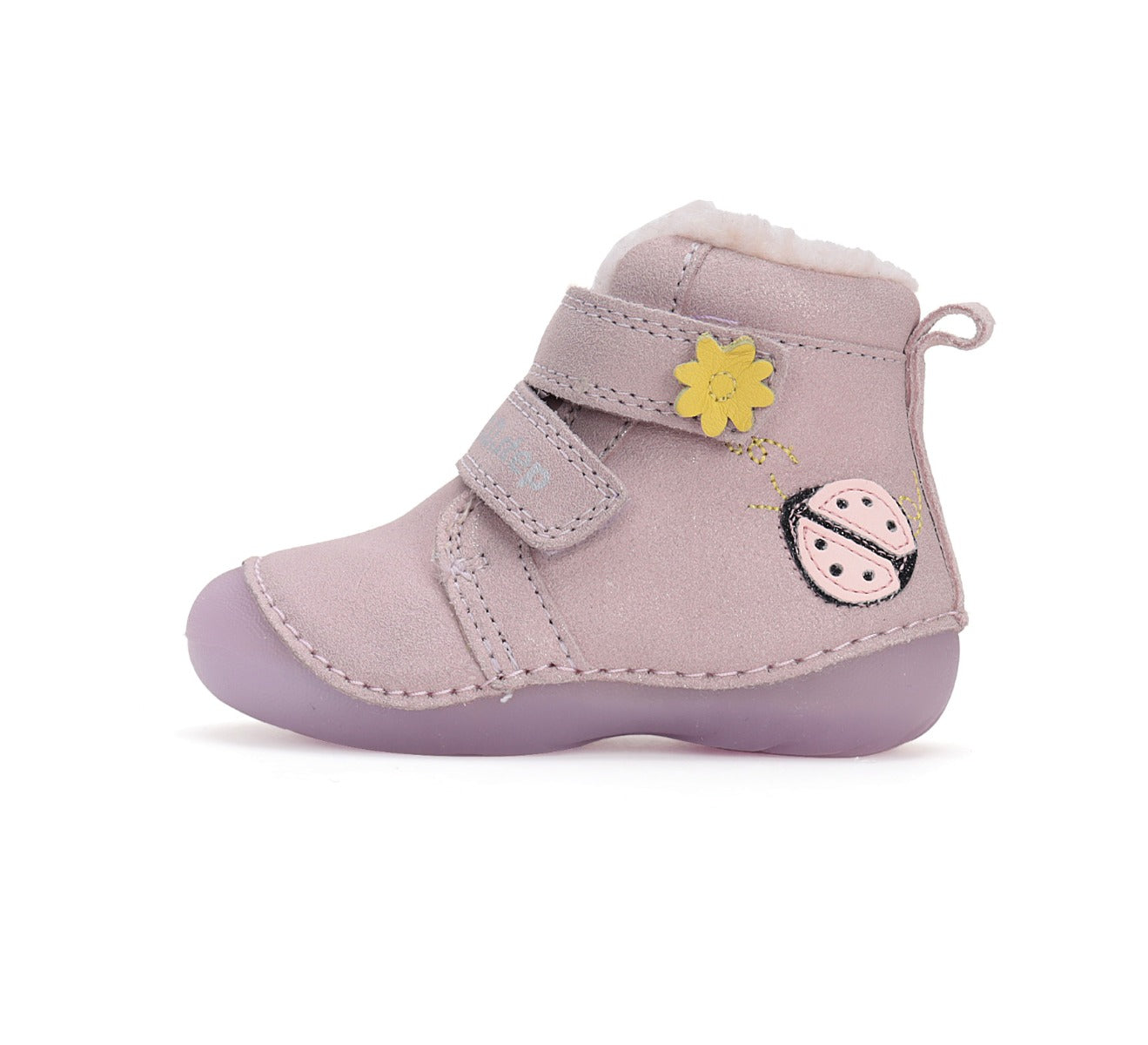 D.D.Step ghete fete Primii pasi imblanite fluorescente 19-24 Mauve cu buburuza