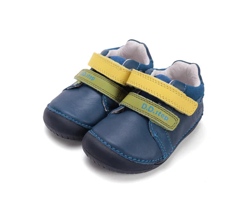 D.D.Step pantofi baieti Barefoot 20-25 Bermuda Blue cu galben si verde Imagine principală a produsului