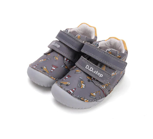 D.D.Step pantofi baieti Barefoot 20-25 Dark Grey cu utilaje