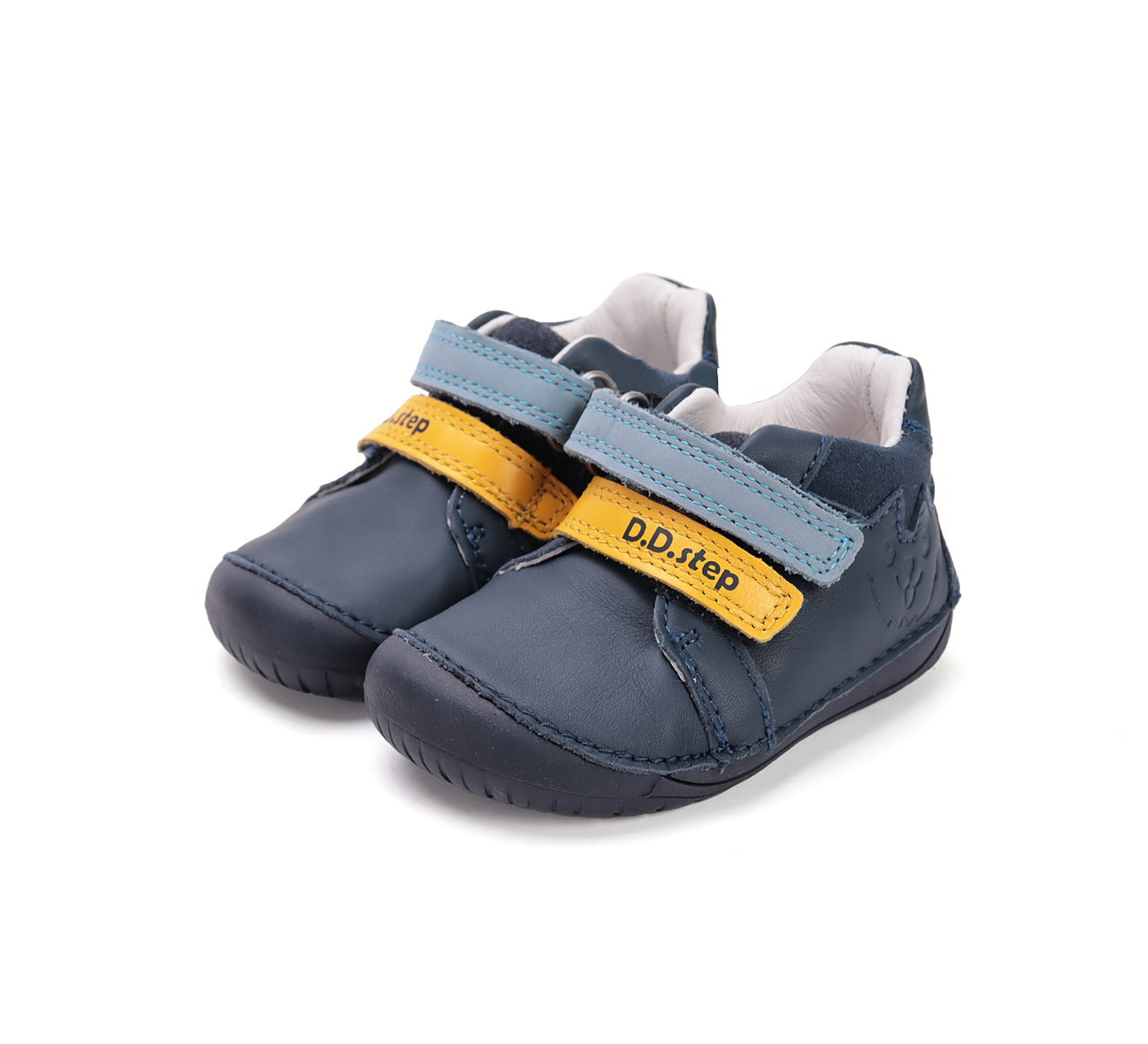 D.D.Step pantofi baieti Barefoot 20-25 Royal Blue cu albastru si galben Imagine principală a produsului