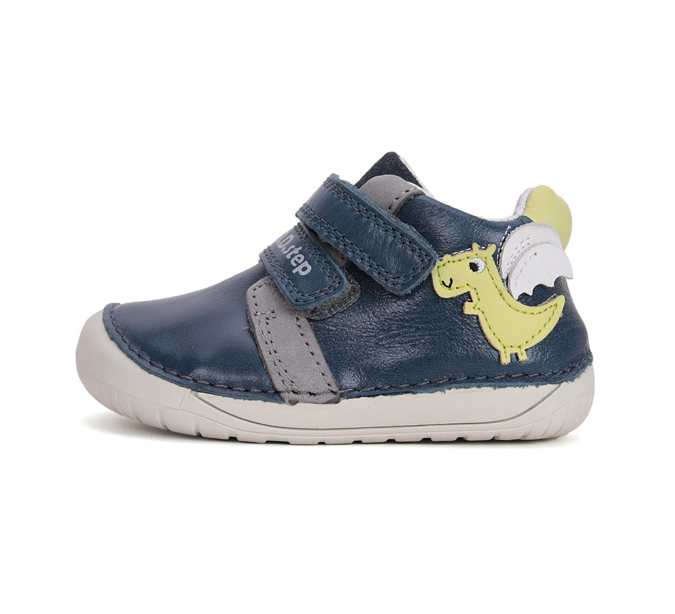 D.D.Step pantofi baieti Barefoot 20-25 Royal Blue cu dino
