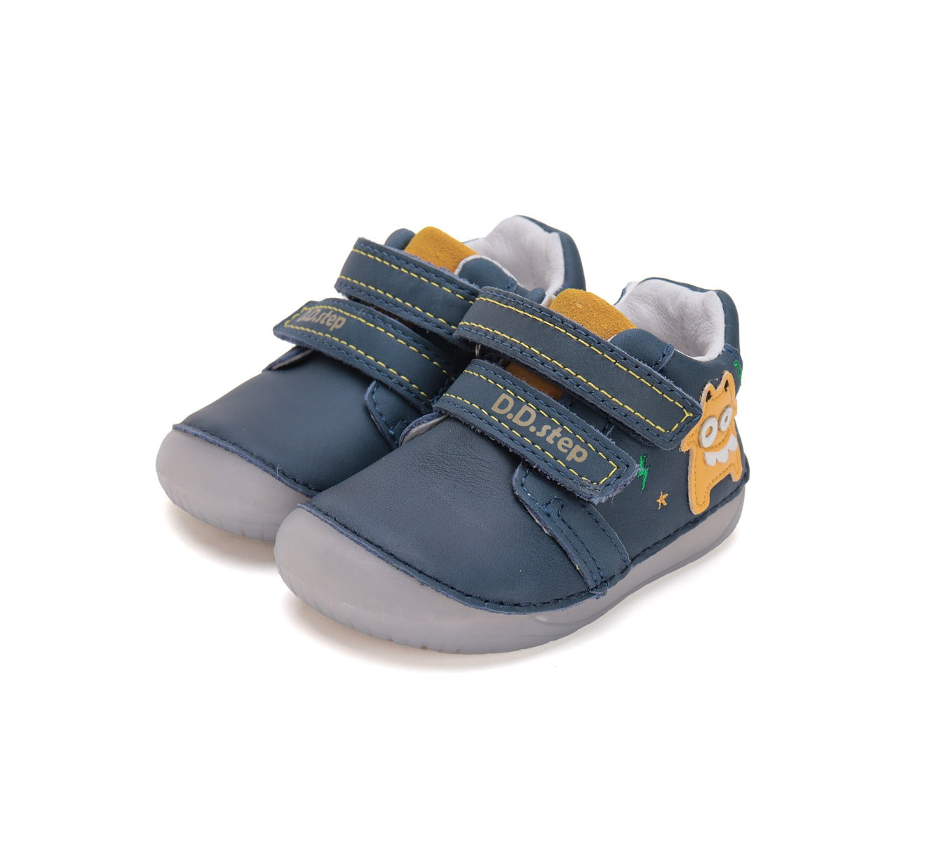 D.D.Step pantofi baieti Barefoot 20-25 Royal Blue cu monster Imagine principală a produsului