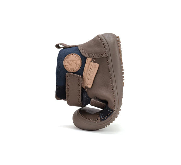 D.D.Step pantofi baieti Barefoot 25-30 Chocolate cu albastru