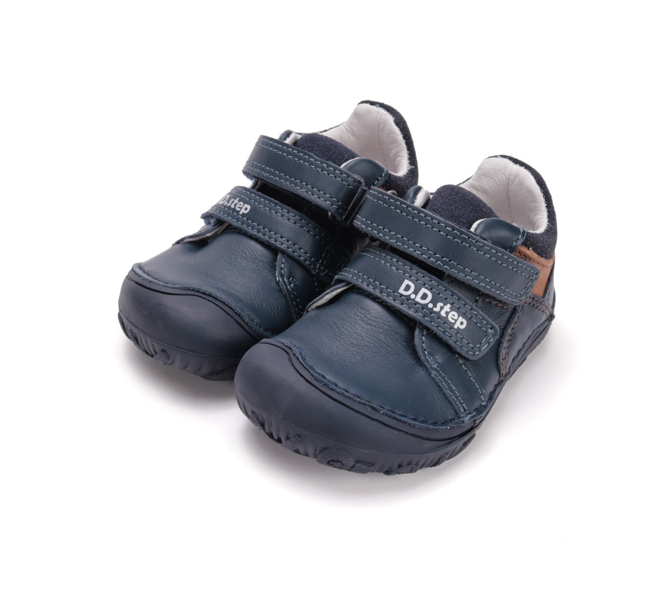 D.D.Step pantofi baieti Barefoot 26-31 Bermuda Blue cu maro