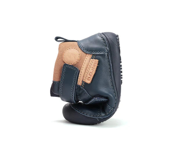 D.D.Step pantofi baieti Barefoot 25-30 Royal Blue cu maro