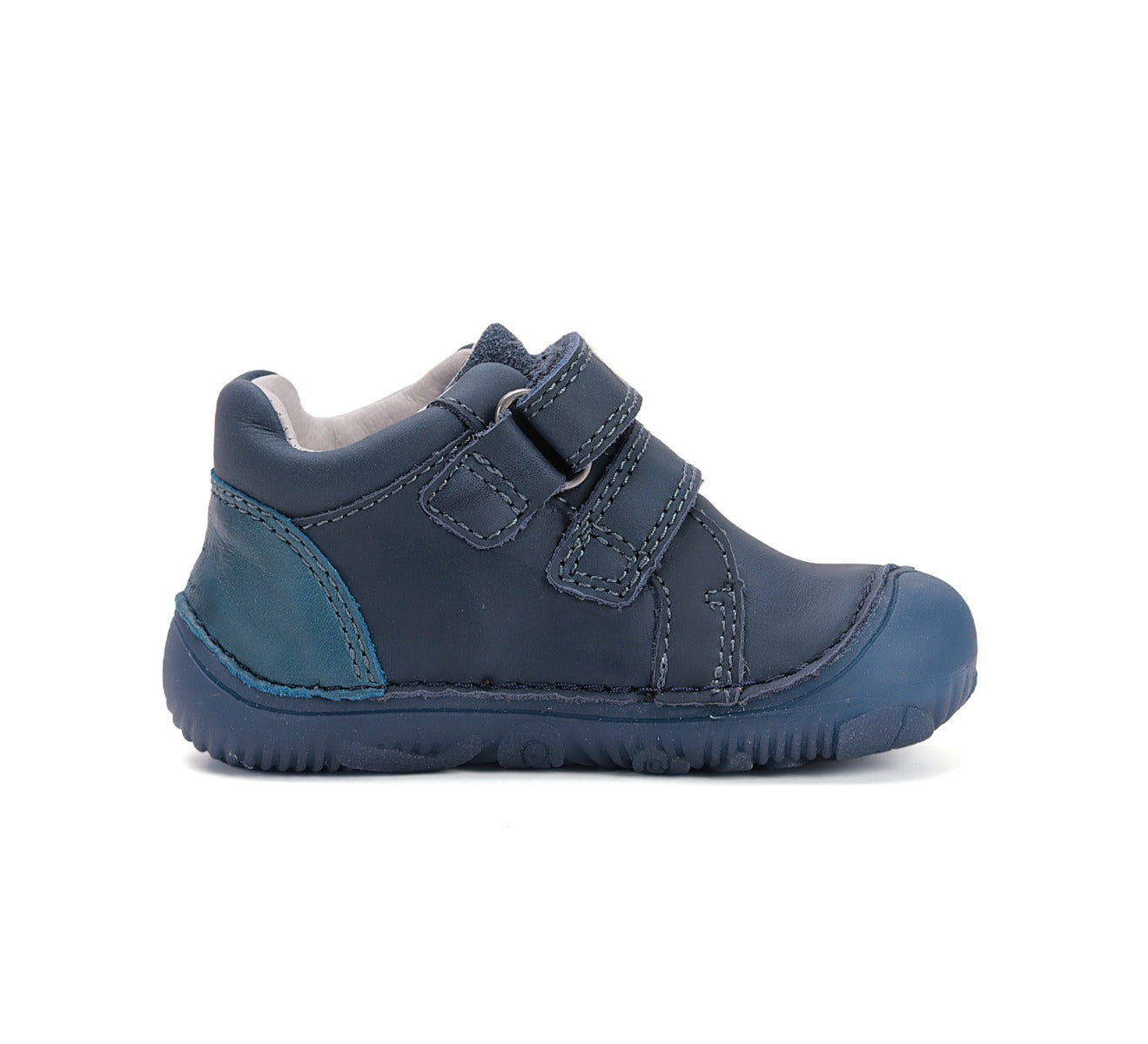D.D.Step pantofi baieti Barefoot cu talpa fluorescenta 20-25 Royal Blue cu dino