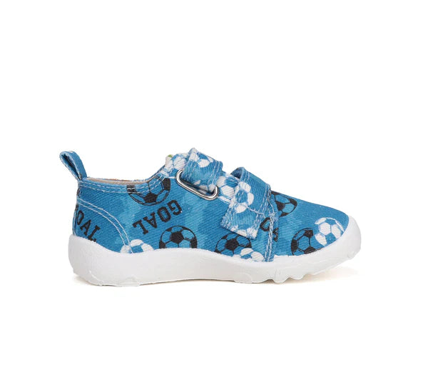 D.D.Step pantofi baieti Barefoot de interior 20-25 Calypso sky cu minge