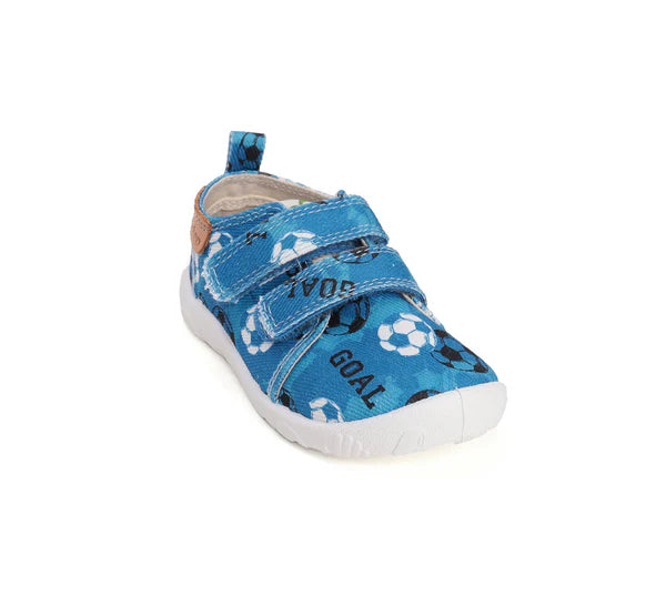 D.D.Step pantofi baieti Barefoot de interior 20-25 Calypso sky cu minge