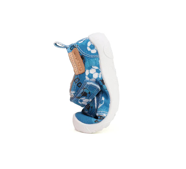 D.D.Step pantofi baieti Barefoot de interior 26-31 Calypso sky cu minge