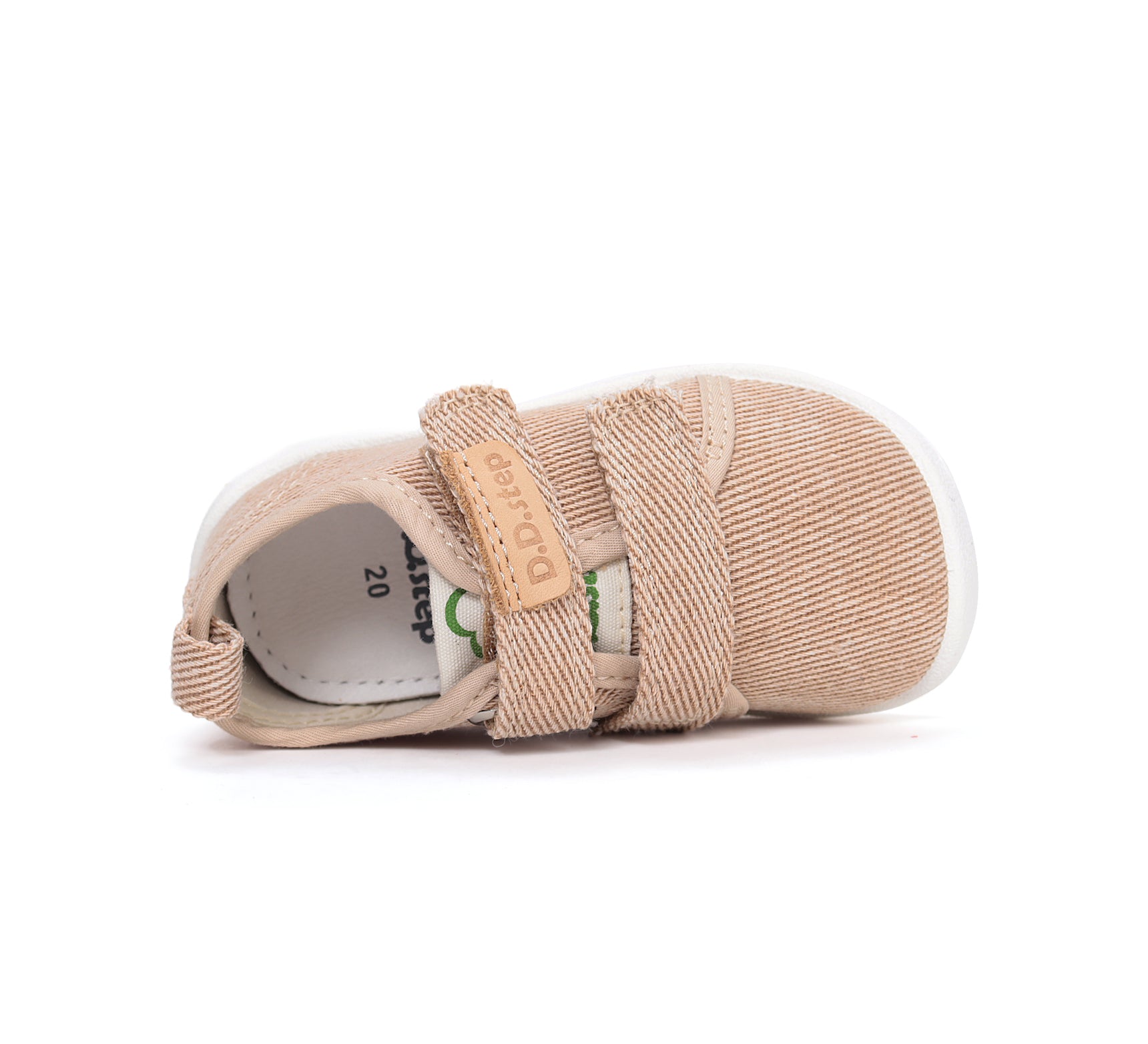 D.D.Step pantofi baieti Barefoot de interior din panza 20-31 Cream simplu
