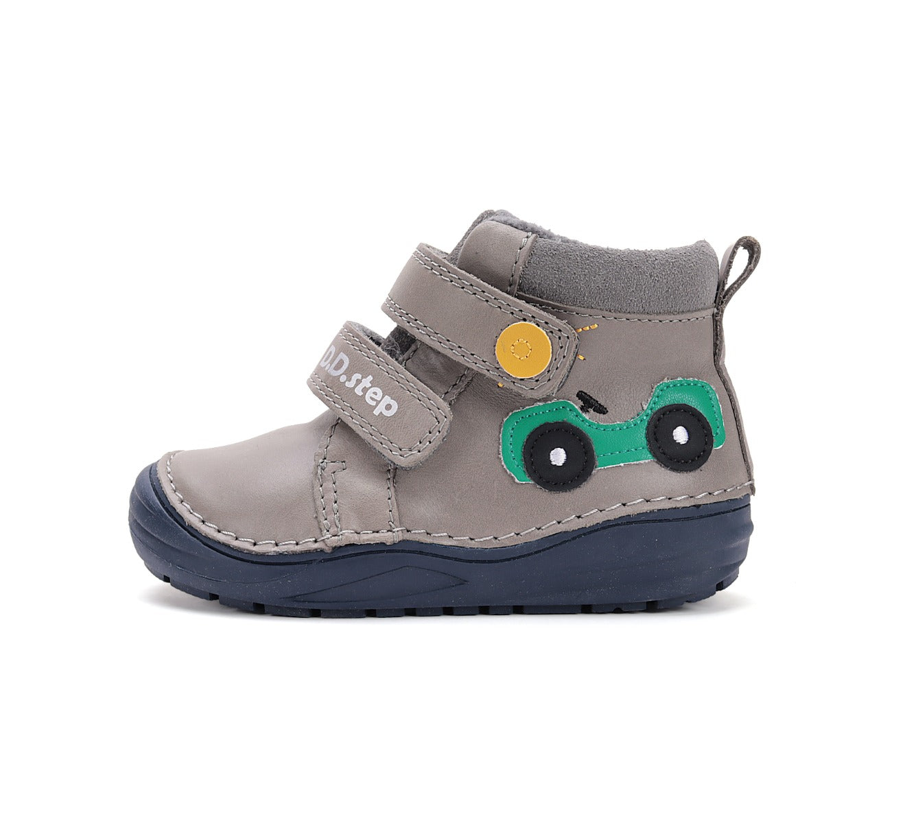 D.D.Step pantofi baieti captusiti 20-25 Dark Grey cu masinuta