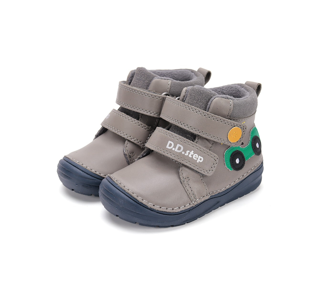 D.D.Step pantofi baieti captusiti 20-25 Dark Grey cu masinuta Imagine principală a produsului