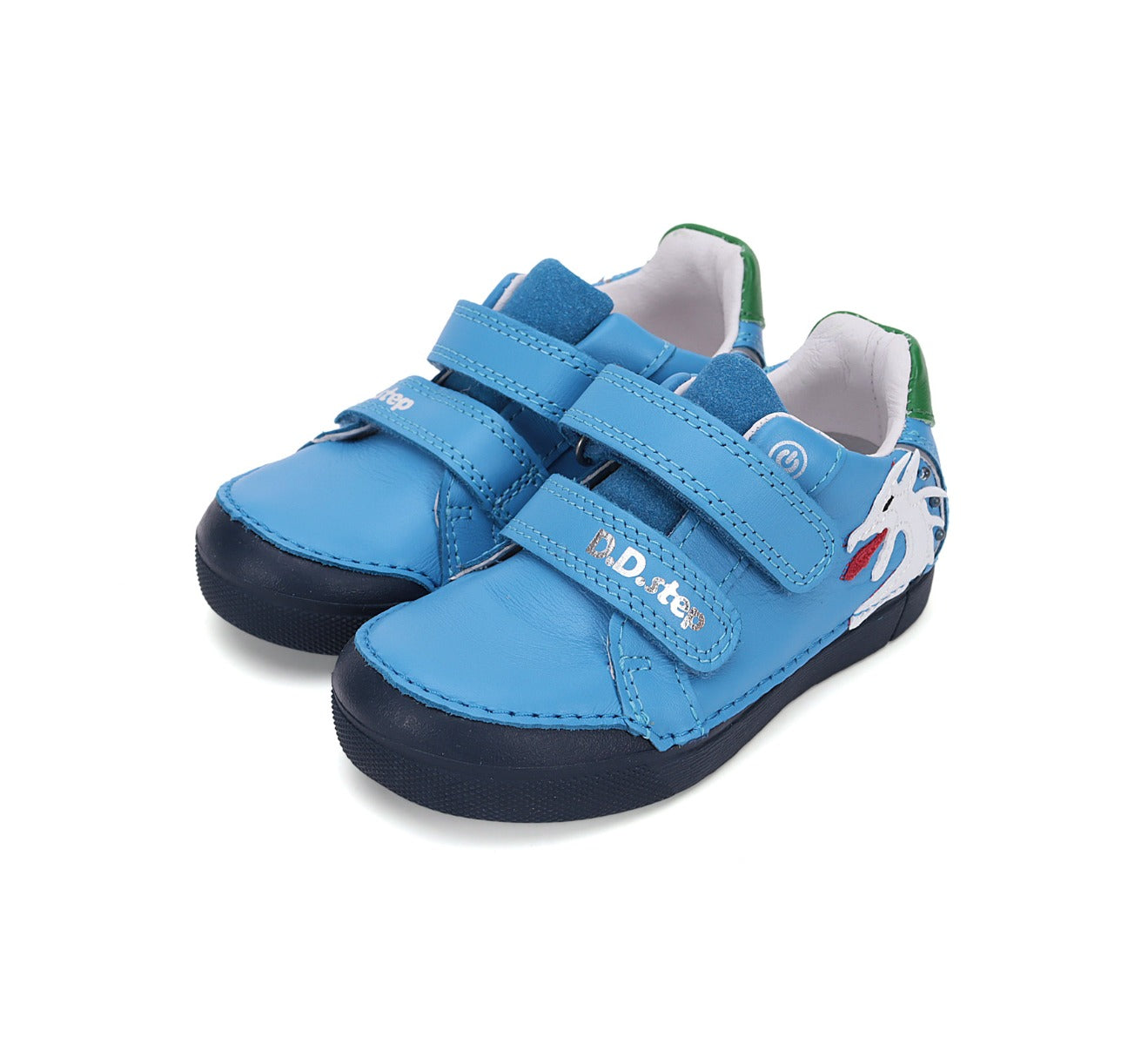 D.D.Step pantofi baieti cu LED 25-30 Bermuda Blue cu dragon Imagine principală a produsului