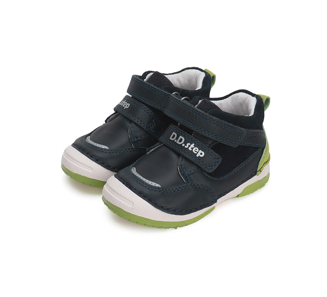 D.D.Step pantofi baieti cu scai 19-24, Royal Blue cu verde