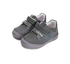 D.D.Step pantofi baieti cu scai 25-30 Khaki cu dinozauri
