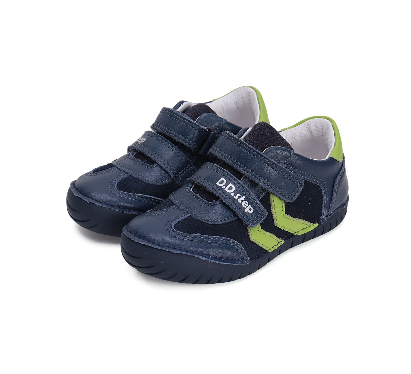 D.D.Step pantofi baieti cu scai 25-30 Royal Blue cu verde Imagine principală a produsului