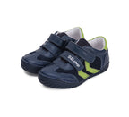 D.D.Step pantofi baieti cu scai 25-30 Royal Blue cu verde