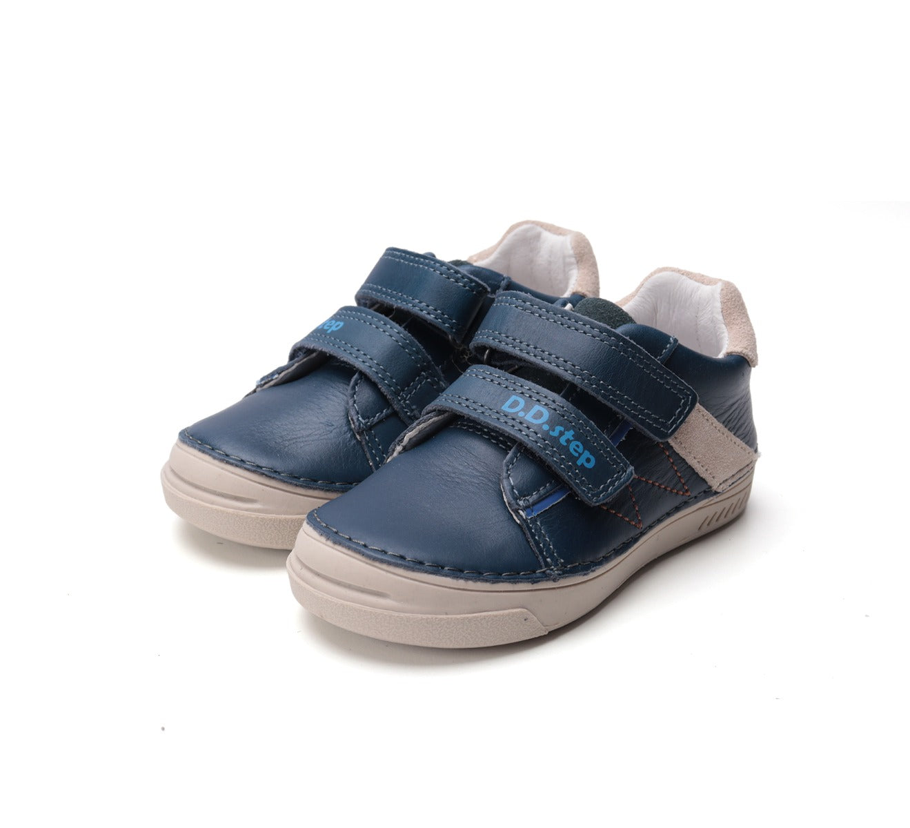 D.D.Step pantofi baieti cu scai 25-30 Bermuda Blue cu bej Imagine principală a produsului