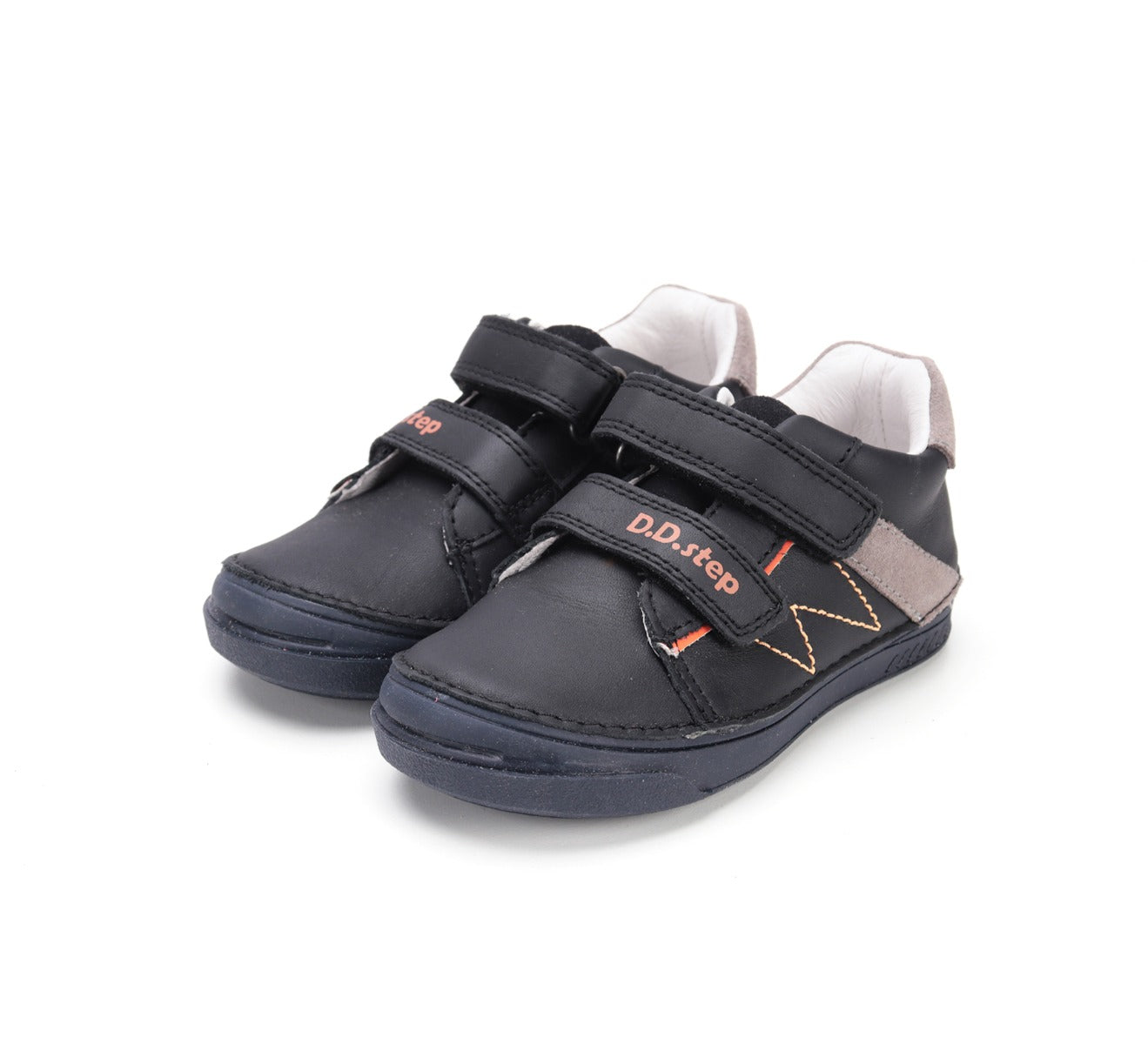 D.D.Step pantofi baieti cu scai 31-36 Black cu maro