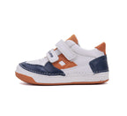 D.D.Step pantofi baieti cu scai 31-36 White cu maro si albastru