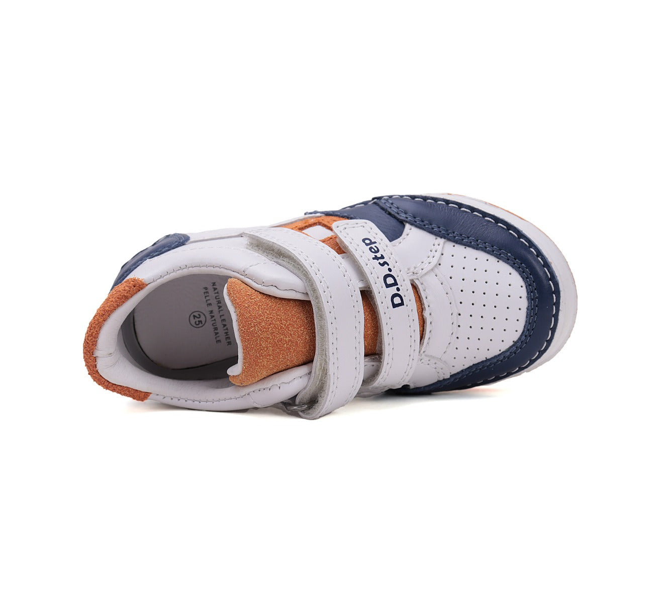 D.D.Step pantofi baieti cu scai 31-36 White cu maro si albastru
