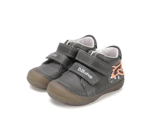 D.D.Step pantofi baieti cu talpa fluorescenta 20-25 Khaki cu avion