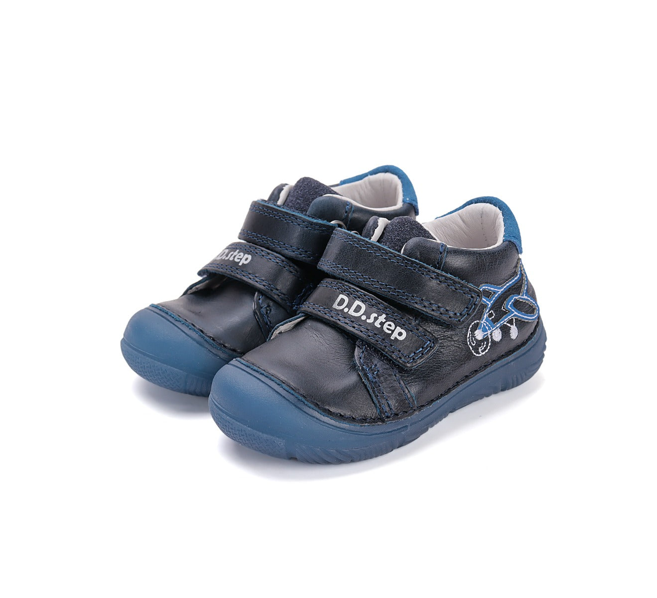 D.D.Step pantofi baieti cu talpa fluorescenta 20-25 Royal Blue cu avion Imagine principală a produsului