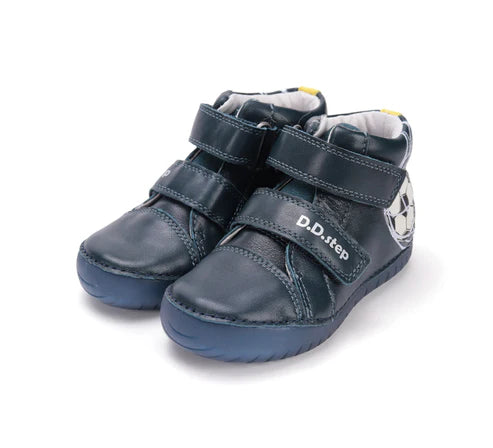 D.D.Step pantofi baieti cu talpa fluorescenta 25-30 Royal Blue cu minge