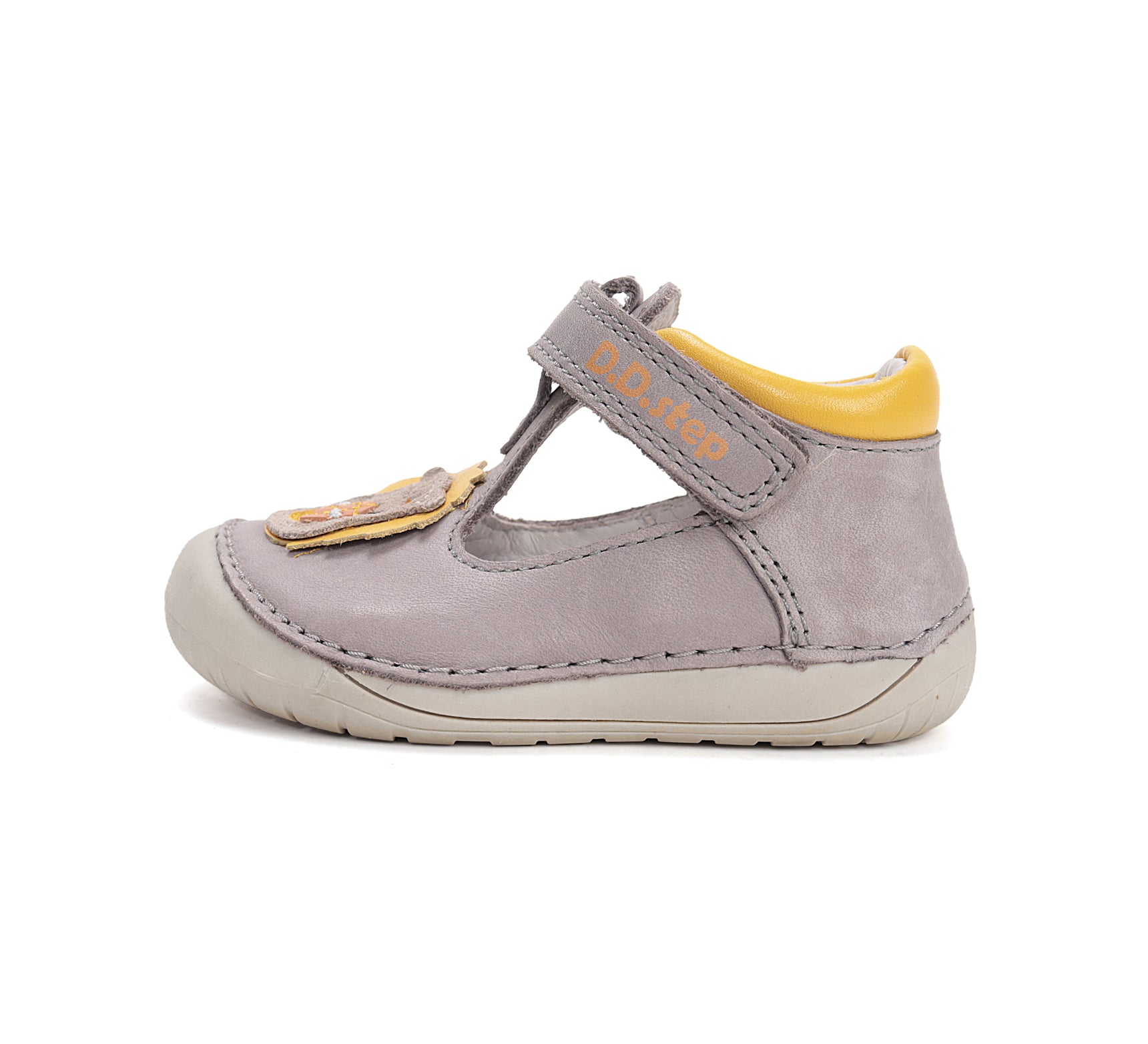 D.D.Step pantofi baieti decupati Barefoot 20-25 Dove grey cu arici